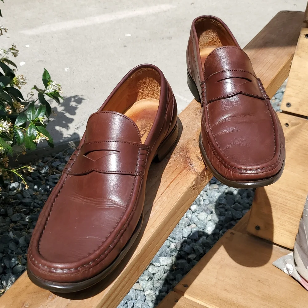 BROLETTO Italian Loafers. Men's Size 12. Brown Leather. GPWC. - Picture 1 of 10
